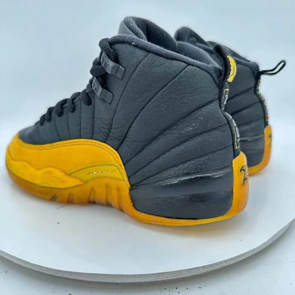 Nike Air Jordan 12 Youth Size 6Y Women 7.5 153265-070 University Gold Black Shoe